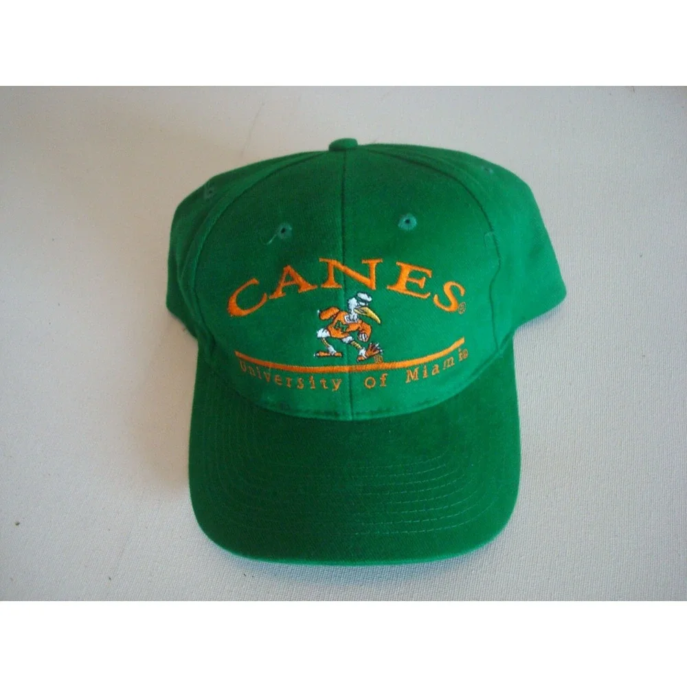 MIAMI HURRICANES BAR SPLIT   90S STRAPBACK BEACH GOLF  HAT CAP VINTAGE D1‎